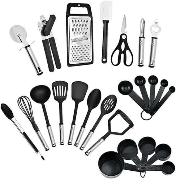 Set de Utensilios de Cocina en Acero Inoxidable – 25 Piezas Todo en Uno